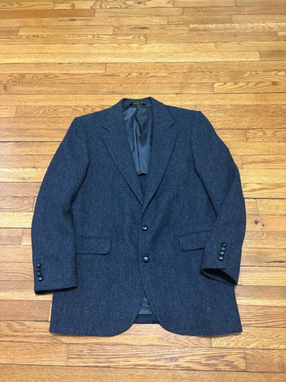 Brooke & Deane Mens Blazer Jacket Sz 42R Gray Wool Tweed 2 Button Sport Coat VTG
